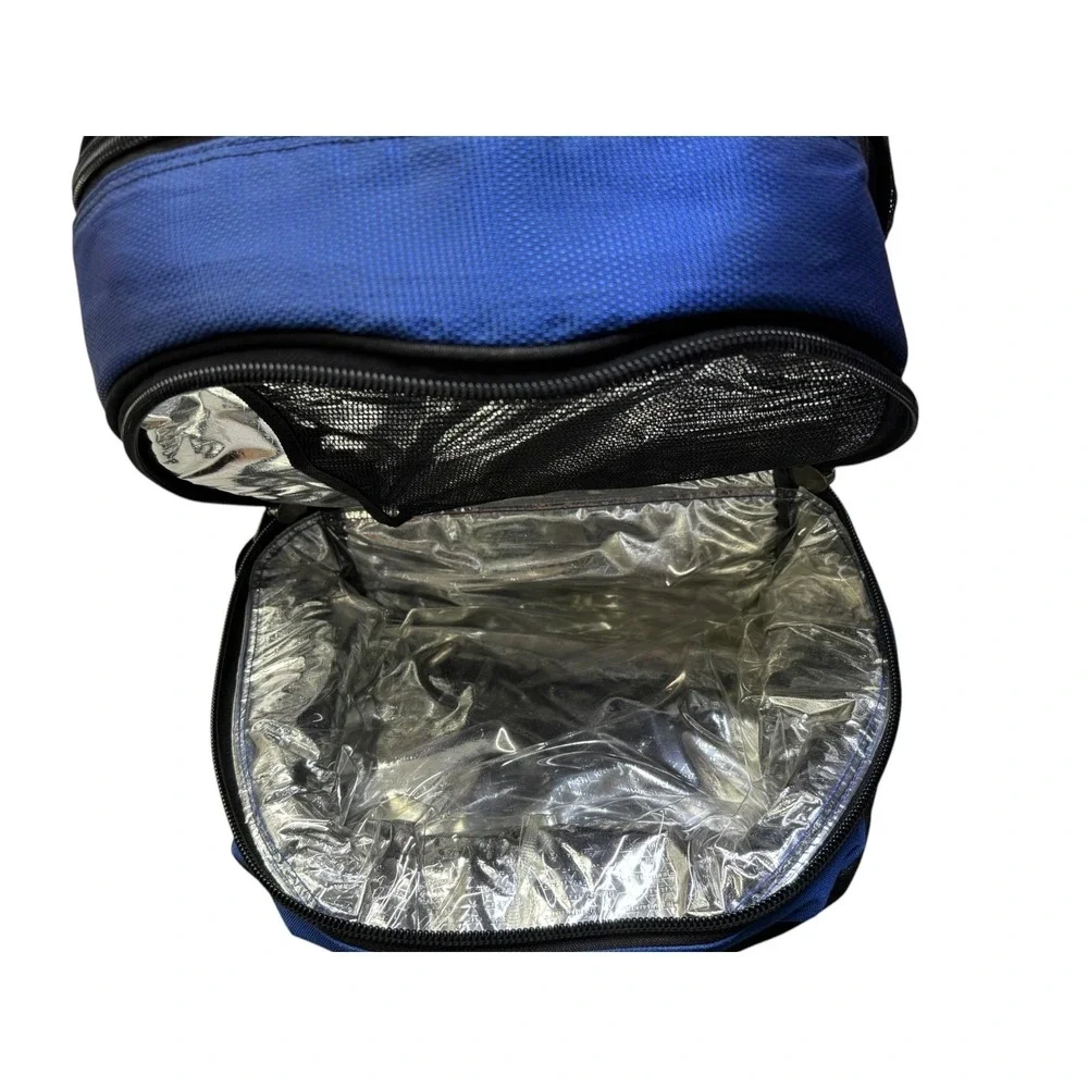 California Innovations‎ Insulated Cooler Backpack Blue Black Mesh Multi-Pocket